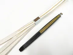 【一輝堂】和装小物 帯締め 礼装用 平組 末広付 美品 26w02-1575
