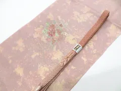 【一輝堂】和装小物 帯揚げ帯締めセット 帯揚 帯締 スワトウ刺繍 花 平組 金糸 美品 26w02-1606