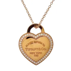 ティファニー リターントゥハートタグ ネックレス 18金 K18ピンクゴールド ダイヤモンド レディース  TIFFANY&Co.  中古 ティファニー