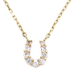 agete K18 ダイヤモンド ネックレス 馬蹄モチーフ ageteアガット K18 YG ダイヤ0.05ct 馬蹄 ネックレス - メルカリ