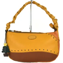 イビサ バッグ レディース ハンドバッグ レザー イエロー×オレンジ×ブラウン ツリーチャーム付き ワンハンドル 手提げバッグ アクトワン
