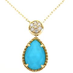 美品】トルコ AGAD トルコ石 ダイヤモンド 18K ネックレス - メルカリ