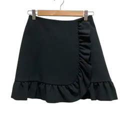美品 MIUMIU ミュウミュウ フリル ミニ ラップスカート SIZE36 ブラック レディース 古着 中古 USED