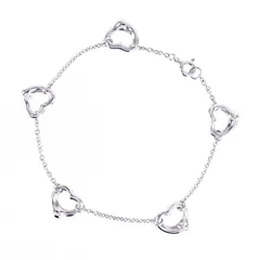 ティファニー ブレスレット オープンハート SV925 ハートステーション 17.5cm アクトワン