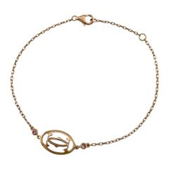 カルティエ ドゥーブル ブレスレット 18金 K18ピンクゴールド ピンクサファイア レディース CARTIER 中古 カルティエ