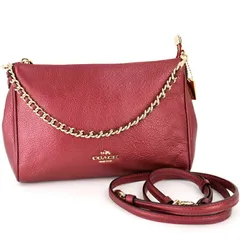 コーチ バッグ レディース 2WAYチェーンショルダー F22207 メタリック パープル系 バーガンディ レザー ショルダーバッグ ハンドバッグ アクトワン