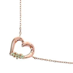 canal 4℃ ネックレス 10金 ピンクゴールド K10PG ハートモチーフ 40cm カラーストーン 1.1g デザインネックレス ジュエリー アクトワン