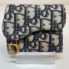 極美品 クリスチャンディオール 折り財布 トロッター キャンバス