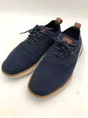 COLE HAAN コールハーン C40693 グランド ハリオン スティッチライト ウィングチップ オックスフォード スニーカー size8 1/2M/紺 ■■◎メンズ