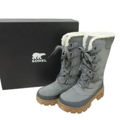 未使用 SOREL ソレル ティボリ5トール ウォータープルーフ TIVOLI V TALL WP ロングブーツ US7 24cm グレー レディース 古着 中古 USED