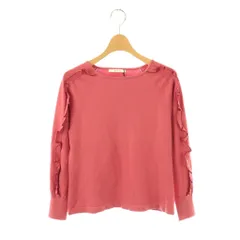 アナイ ANAYI フリルスリーブニットプルオーバー カットソー 長袖 38 ピンク /HK ■OS