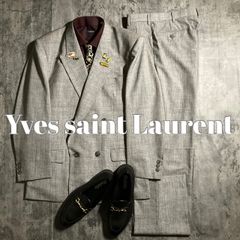 メンズ 極上 ダブルブレストスーツ Yves saint Laurent イヴサン