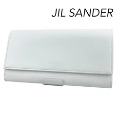 【新品・未使用】JILSANDER ジルサンダー ロゴ刻印 レザー フラップ 長財布 ホワイト ロングウォレット 財布のサムネイル