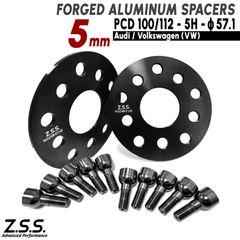 Z.S.S. AP 【チタン風ボルト付き】 アウディ AUDI S3 8Y 8V 8P 3BA-GYDNFF ABA-8VDJHF ABA-8V ABA-8PCDLF 5mm スペーサー PCD112 57.1φ