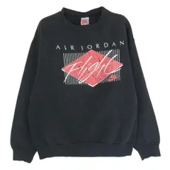 NIKE ナイキ ヴィンテージ 90s USA製 銀タグ  AIR JORDAN プリント スウェット Flight ブラック系 M【中古】