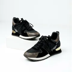 ルイヴィトン LOUIS VUITTON ランアウェイライン モノグラム スニーカー 靴 シューズ レザー パテント スエード ブラック ブラウン LVロゴ インヒール