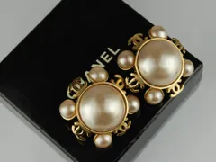 【USED/BC】CHANELシャネル フェイクパール イヤリング ゴールドカラー 2/5