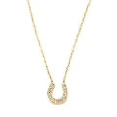 【ゴールド×ワンサイズ】[Cream dot. クリームドット公式] ネックレス レディース  ステンレス製 金属アレルギー対応 つけっぱなし ショート チェーン ホースシュー 馬蹄 U字 小ぶり ビジュー スエッジチェーン  のサムネイル