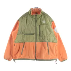READY MADE (レディメイド) 20AW FLEECE JACKET キルティング切り替え ジップアップフリースジャケット オレンジ/カーキ RE-P0-0R-00-00-110