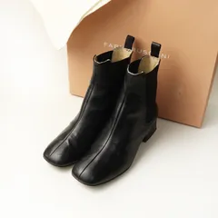 ファビオルスコーニ FABIO RUSCONI アンクルサイドゴアショートブーツ 35＼ブラック レザー シューズ 22.0-22.5cm【2400014830873】