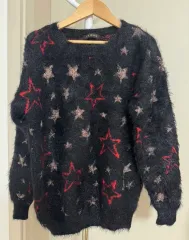 EGOIST 星柄 ブラック ニット