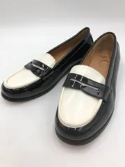 HARUTA ハルタ Juze コイン ローファー シューズ sizeM/黒×白 ■■ レディース
