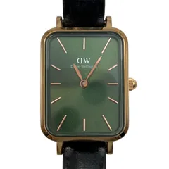 ■ Daniel Wellington ダニエルウェリントン スクエア腕時計 グリーン文字盤 ゴールドケース 黒革ベルトのサムネイル