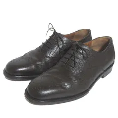 美品 Salvatore Ferragamo サルヴァトーレフェラガモ ウイングチップ オックスフォード ドレスシューズ サイズ6.5 約24.5cm ブラウン メンズ 古着 中古 USED