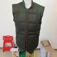 Eddie Bauer 復刻タグ ダウンベスト 2way リバーシブル カーキ オレンジ XS相当 着丈60cm 肩幅41cm 脇丈22cm 身幅46cm エディーバウアー 2021年撤退前