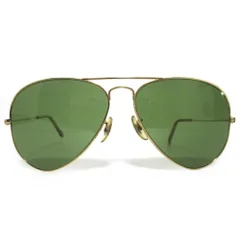 良品 Ray-ban レイバン B&L ボシュロム 度なし アビエーター ダブルブリッジ ティアドロップ サングラス ゴールドカラーフレーム メンズ 古着 中古 USED