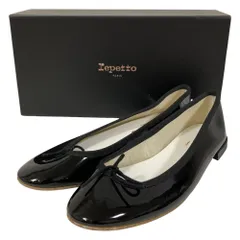 未使用 Repetto レペット サンドリオン エナメル バレエシューズ パンプス サイズ35.5 約23cm ブラック  レディース 古着 中古 USED