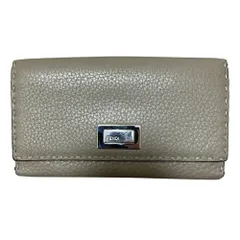 良品 FENDI フェンディ セレリア ターンロック ピーカブー ロングウォレット 長財布 グレージュ レディース 古着 中古 USED
