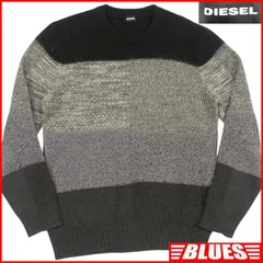 DIESEL ディーゼル セーター XL ニット 古着 メンズ 黒 ウール モヘヤ グレー 長袖 ニット_セーターサイズXL一覧←SEULB屋着古← TY4343