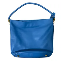 美品 COLE HAAN コールハーン ベンソン2 レザー バケットホーボー バッグ ブルー レディース 古着 中古 USED