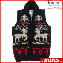 KANATA カナダ製 カウチンセーター マルチカラー レインボー ブラウン 