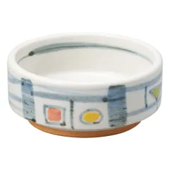 赤絵格子切立深口薬味皿