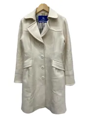 BURBERRY BLUE LABEL (バーバリーブルーレーベル) チェスターコート ウール アンゴラ混 裏地ノバチェック FNF21-806-01 38 アイボリー レディース/028