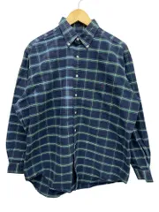 POLORALPH LAUREN (ポロラルフローレン) 長袖ボタンダウンチェックシャツ ブラックウォッチ柄 BLAIRE ポニー刺繡 90S 00S 古着 ビンテージ L グリーン系 メンズ/028