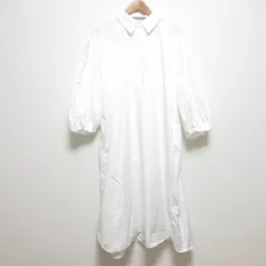 良品 21SS Theory luxe セオリーリュクス WIJD LEOP ロングブラウス ボリュームシャツワンピース サイズ38 ホワイト レディース 古着 中古 USED