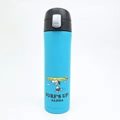 スヌーピー ワンプッシュボトル ターコイズ サーフ 水筒 ランチ SNOOPY