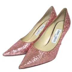 未使用 JIMMY CHOO ジミーチュウ グリッター ポインテッドトゥ ハイヒール パンプス ピンク 35.5サイズ 22.5cm相当 ピンク レディース 古着 中古 USED
