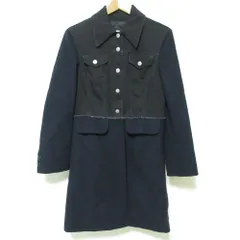 良品 MM6 Maison Margiela メゾンマルジェラ デニムドッキング ロング ジャケット コート サイズ38 ブラック レディース 古着 中古 USED