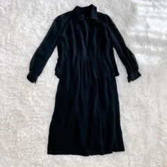 TOKYO SOIR トーキョー　ソワール　セットアップ　ワンピース　ブラック　セレモニー　冠婚葬祭　フォーマル　ジャケット　プリーツ　ロング丈