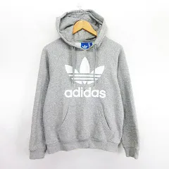 アディダスオリジナルス adidas originals パーカー 長袖 プルオーバー トレフォイル 裏起毛 S グレー ※EKM