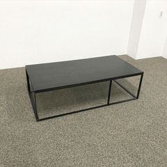 幅120】強化ガラス センターテーブル 黒 ローテーブル 完成品 たのメル
