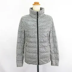 ユニクロ UNIQLO ダウンジャケット アウター 長袖 ジップアップ 千鳥格子 M グレー系 ※EKM