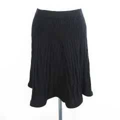 ダニエルエシュテル DANIEL HECHTER ニット スカート ボトムス ひざ丈 フレア ウール イージー 2 ブラック ※EKM