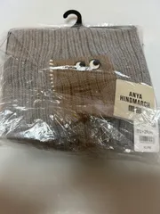 【B1-61】◇ UNIQLO ANYA HINDMARCH 172×25cm ヒートテックニットマフラー　ライトグレーのサムネイル