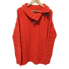 美品 RALPH LAUREN ラルフローレン ブラックレーベル カシミヤ ケーブルニット セーター S レッド メンズ 古着 中古 USED