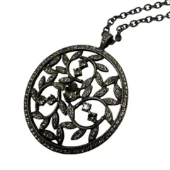 美品 FOXEY フォクシー フラワーモチーフ チェーンネックレス 25772 シルバーカラー レディース 古着 中古 USED